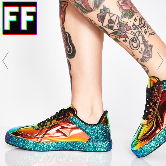 Holographic Oil Spill Sneakers - Picture 3 of 7